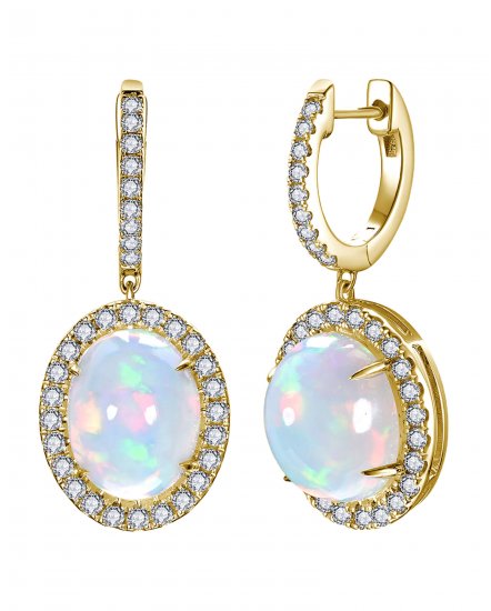 OVAL SHAPE OPAL DIAMOND DANGLING (TE2460)