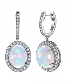 OVAL SHAPE OPAL DIAMOND DANGLING (TE2460)