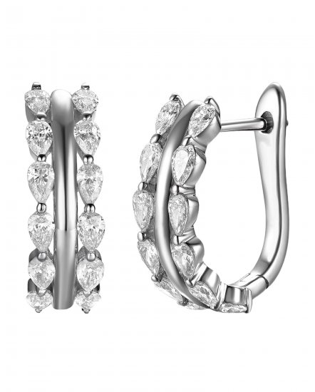 PEAR SHAPE DIAMOND HUGGIES (TE2465)