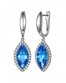 MARQUISE SWISS BLUE TOPAZ DIAMOND DANGLING (TE2466)