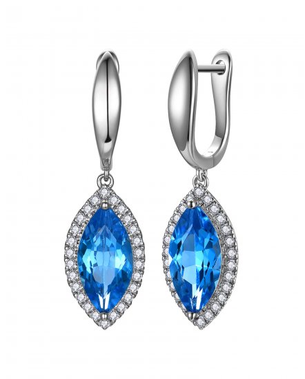 MARQUISE SWISS BLUE TOPAZ DIAMOND DANGLING (TE2466)