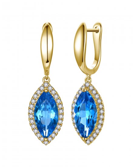 MARQUISE SWISS BLUE TOPAZ DIAMOND DANGLING (TE2466)