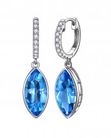 MARQUISE SWISS BLUE TOPAZ DIAMOND DANGLING (TE2468)