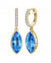 MARQUISE SWISS BLUE TOPAZ DIAMOND DANGLING (TE2468)