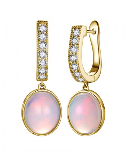 OVAL SHAPE OPAL DIAMOND DANGLING (TE2489)