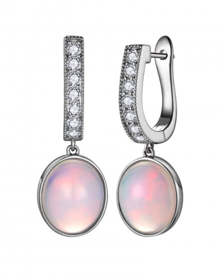 OVAL SHAPE OPAL DIAMOND DANGLING (TE2489)