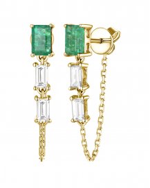 CHAIN STYLE EMERALD DIAMOND DANGLING (TE2491)