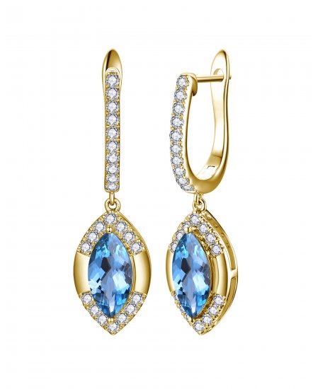 MARQUISE LONDON BLUE TOPAZ DIAMOND DANGLING (TE2495)