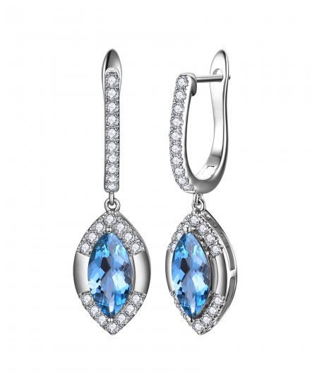 MARQUISE LONDON BLUE TOPAZ DIAMOND DANGLING (TE2495)