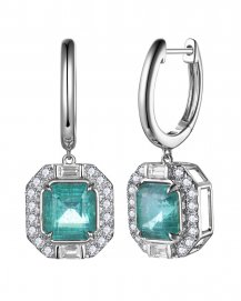 EMERALD CUT DIAMOND DANGLING (TE2499)