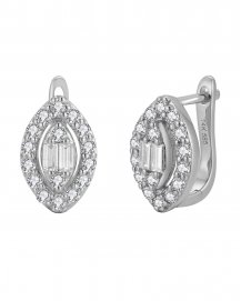MARQUISE STYLE BAGUETTE DIAMOND EARRINGS (TE2511)