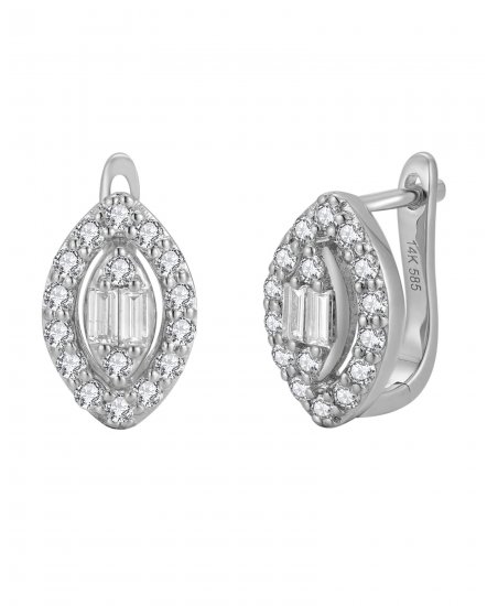 MARQUISE STYLE BAGUETTE DIAMOND EARRINGS (TE2511)