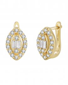 MARQUISE STYLE BAGUETTE DIAMOND EARRINGS (TE2511)