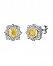 MULTI TONE CUSHION DIAMOND STUDS (TE2515)
