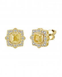 MULTI TONE CUSHION DIAMOND STUDS (TE2515)