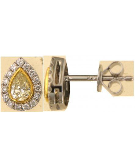 MULTI TONE PEAR DIAMOND STUDS (TE2518)