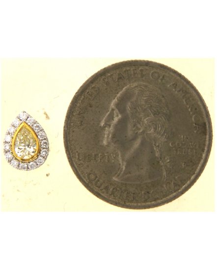 MULTI TONE PEAR DIAMOND STUDS (TE2518)