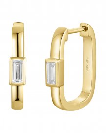 BAGUETTE DIAMOND HOOPS (TE2526)