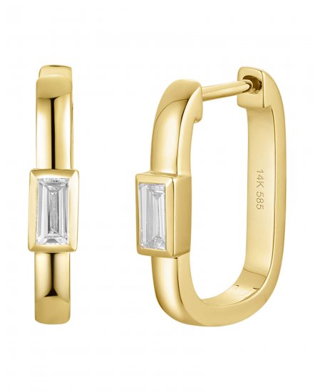 BAGUETTE DIAMOND HOOPS (TE2526)