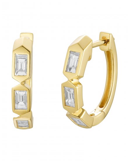 BAGUETTE DIAMOND HOOPS (TE2528)