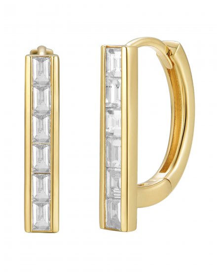 BAGUETTE DIAMOND HOOPS (TE2532)
