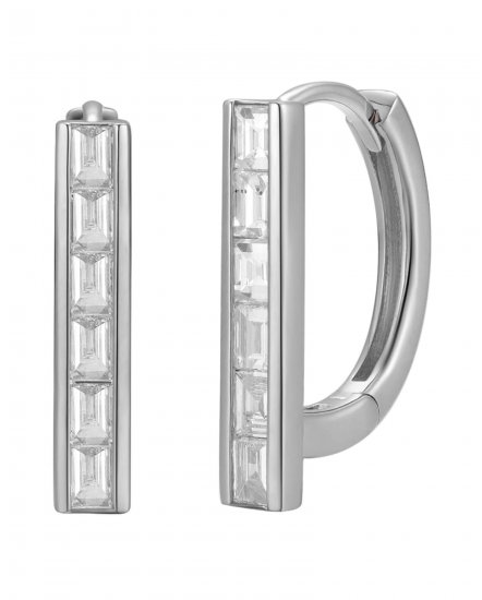 BAGUETTE DIAMOND HOOPS (TE2532)