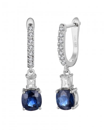 CUSHION SAPPHIRE DIAMOND DANGLING (TE2536)