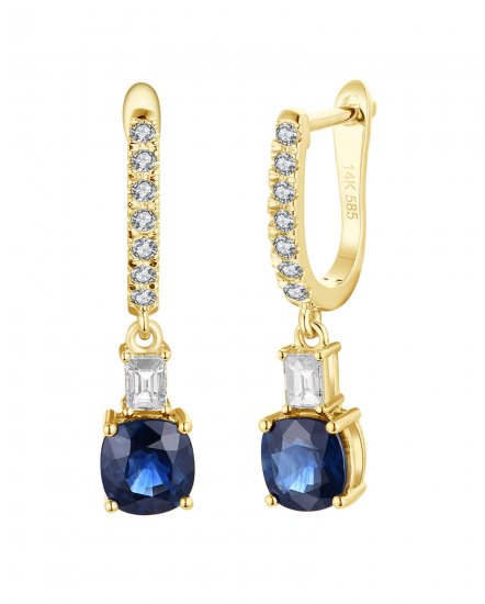 CUSHION SAPPHIRE DIAMOND DANGLING (TE2536)