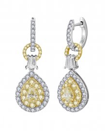 MULTI TONE PEAR DIAMOND DANGLING (TE2546)