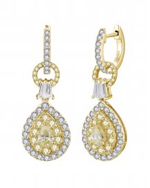 MULTI TONE PEAR DIAMOND DANGLING (TE2546)