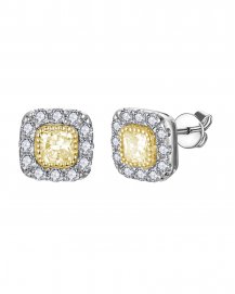 MULTI TONE CUSHION DIAMOND STUDS (TE2547)
