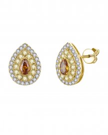 MULTI TONE PEAR DIAMOND STUDS (TE2549)