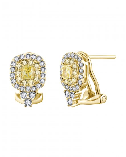 MULTI TONE CUSHION DIAMOND OMEGA BACK (TE2550)