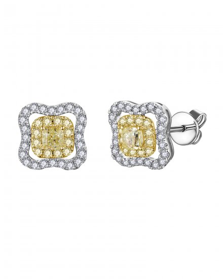 MULTI TONE CUSHION DIAMOND STUDS (TE2552)