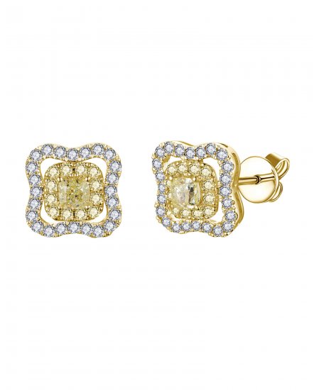 MULTI TONE CUSHION DIAMOND STUDS (TE2552)