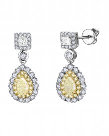 MULTI TONE PEAR DIAMOND DANGLING (TE2554)