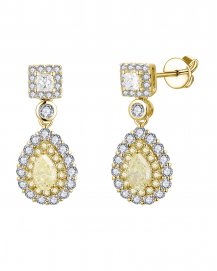 MULTI TONE PEAR DIAMOND DANGLING (TE2554)
