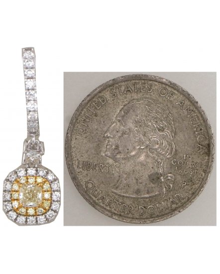 MULTI TONE CUSHION DIAMOND DANGLING (TE2555)