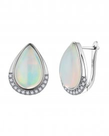 PEAR OPAL DIAMOND EARRINGS (TE2558)