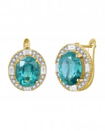 OVAL EMERALD DIAMOND EARRINGS (TE2563C)