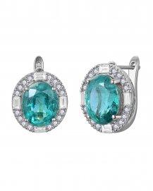 OVAL EMERALD DIAMOND EARRINGS (TE2563C)