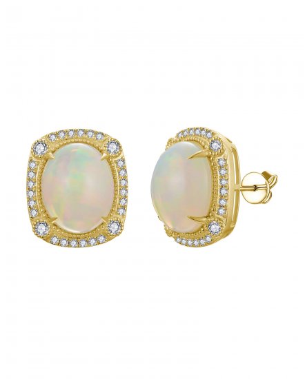 OVAL OPAL DIAMOND STUDS (TE2564)