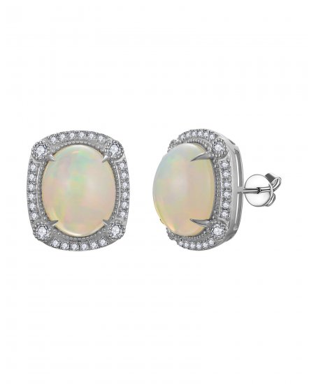 OVAL OPAL DIAMOND STUDS (TE2564)