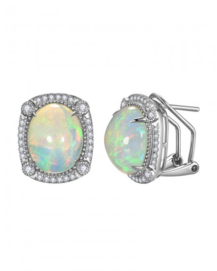 OVAL OPAL DIAMOND OMEGA BACK (TE2564C)