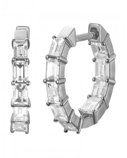 INSIDE OUTSIDE BAGUETTE DIAMOND HUGGIES (TE2570)