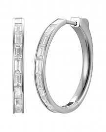 BAGUETTE DIAMOND HOOPS (TE2572)