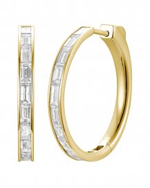 BAGUETTE DIAMOND HOOPS (TE2572)