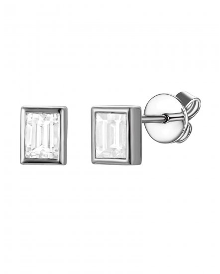 SOLITAIRE BAGUETTE DIAMOND STUDS (TE2581)