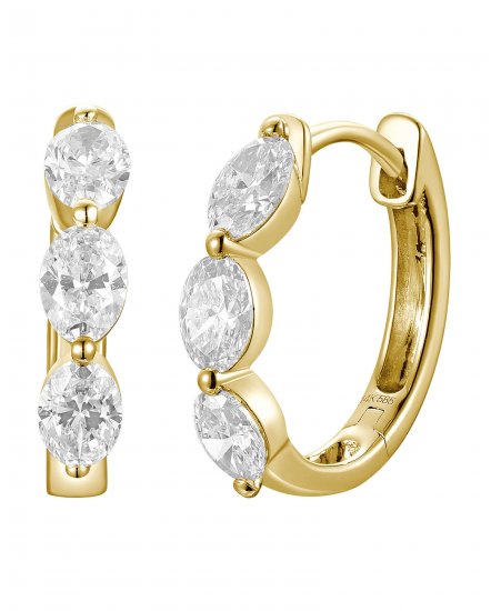 THREE STONE OVAL DIAMOND HUGGIES (TE2588)