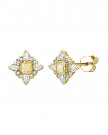 MULTI TONE CUSHION DIAMOND STUDS (TE2589)
